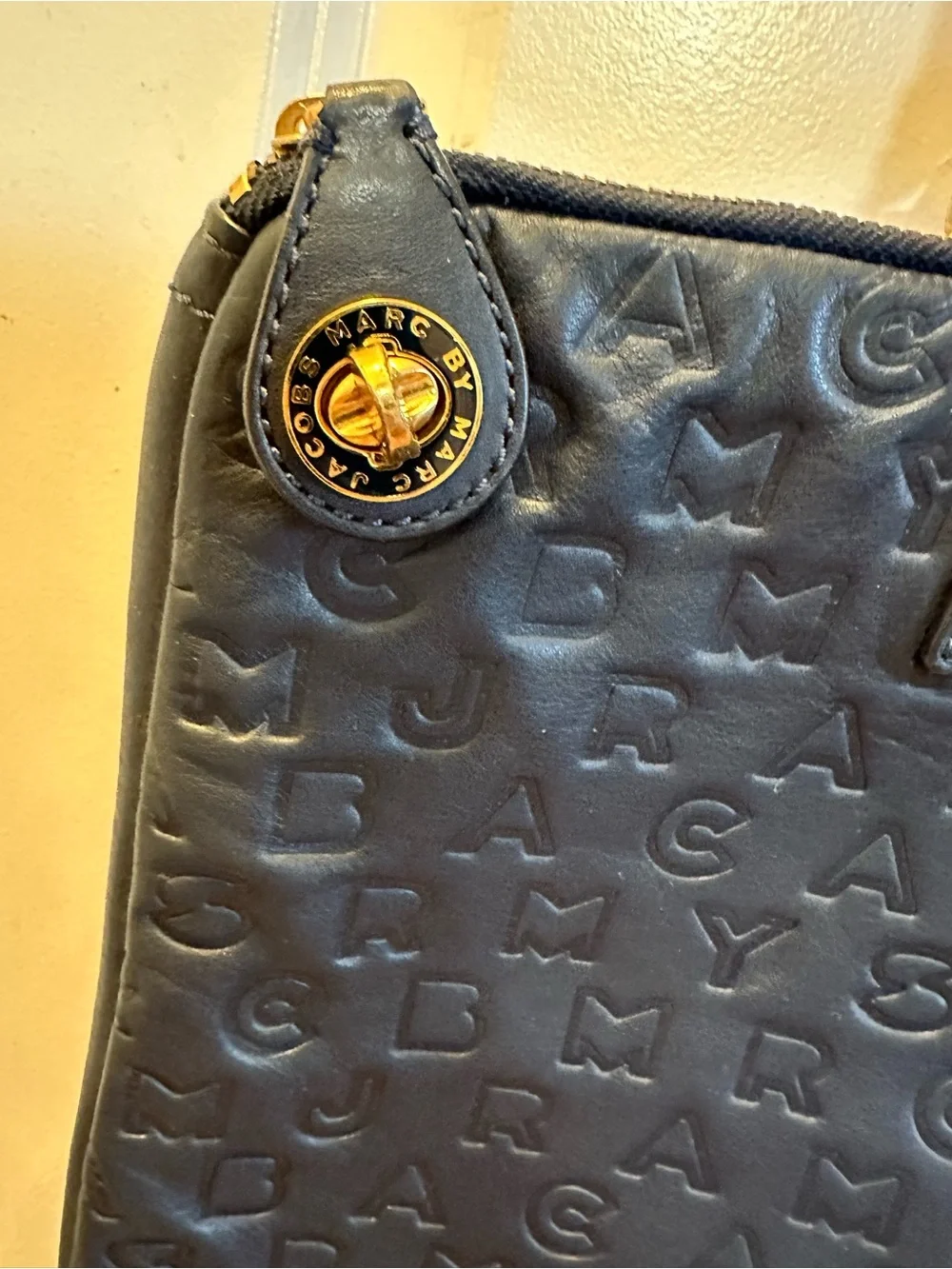 Marc by Marc Jacobs Navy Leather Laptop Bag Briefcase
